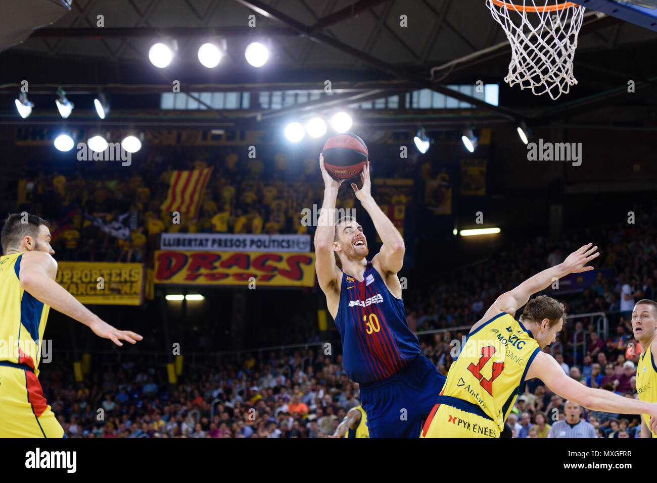 Barcelona, 1st June: Victor Claver player of FC Barcelona Basket during  Game 3 of Liga Endesa Play Offs first round in Barcelona on June 1st at  Palau Stock Photo - Alamy