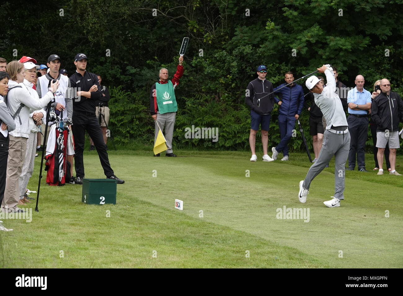 Walton Heath Golf Club, Surrey, UK 4th June 2018  Thorbjorn Olsen (Denmark) fresh from winning The Italian open and  $1million yesterday tees it up at US Open Golf Championship sectional qualifying for the 2018 US Open to be played at Shinnecock Hills, Long Island, New York, USA in two weeks time. Credit: Motofoto/Alamy Live News Stock Photo