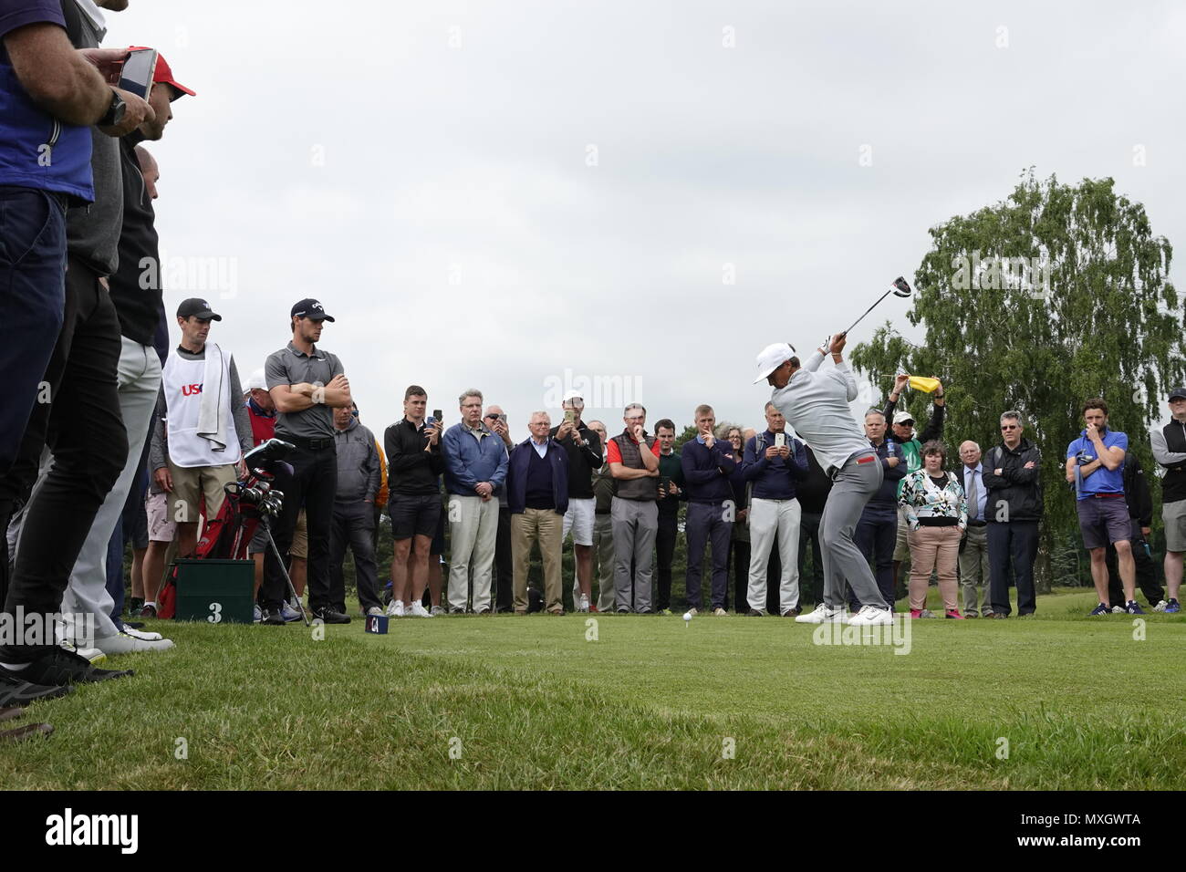 Walton Heath Golf Club, Surrey, UK 4th June 2018 Thorbjorn Olsen on 3rd tee at US Open Golf Championship sectional qualifying for the 2018 US Open to be played at Shinnecock Hills, Long Island, New York, USA in two weeks time. Credit: Motofoto/Alamy Live News Stock Photo