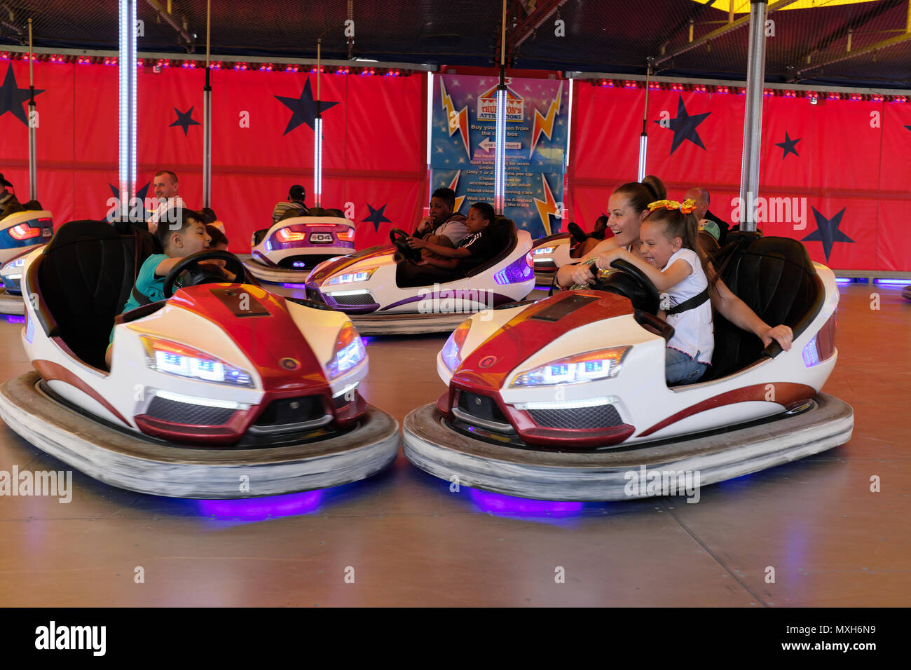 Dodgems bumper cars at funfair in Luton, England, UK Stock Photo Alamy