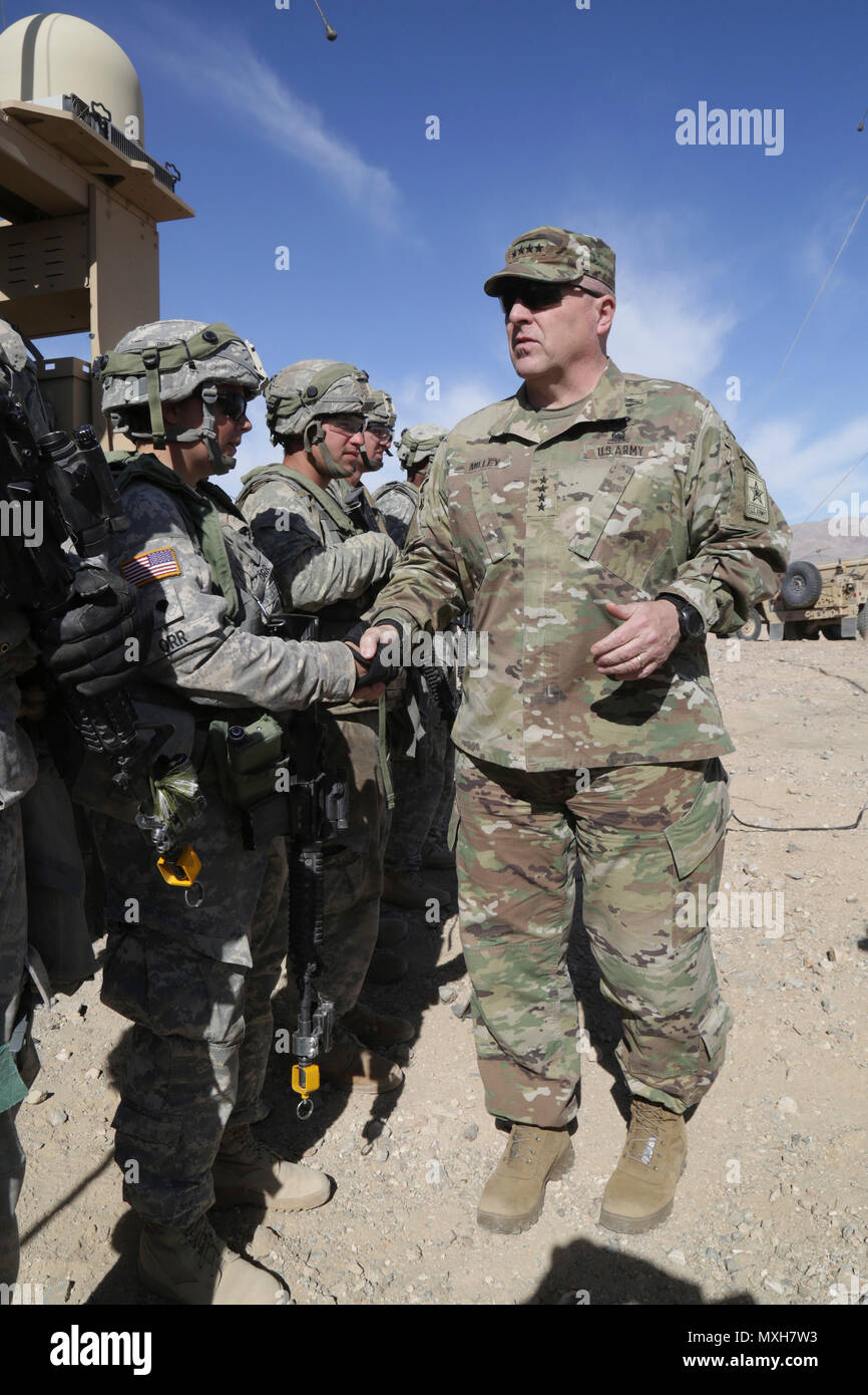 U.S. Army Chief of Staff Gen. Mark A. Milley visits with Soldiers from ...