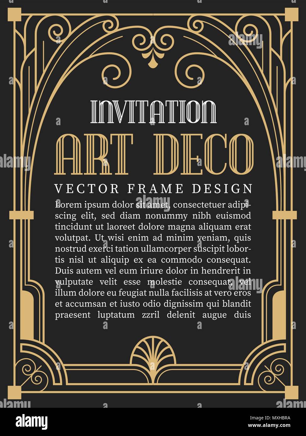 Luxury vintage frame art deco style. vector illustration Stock Vector ...