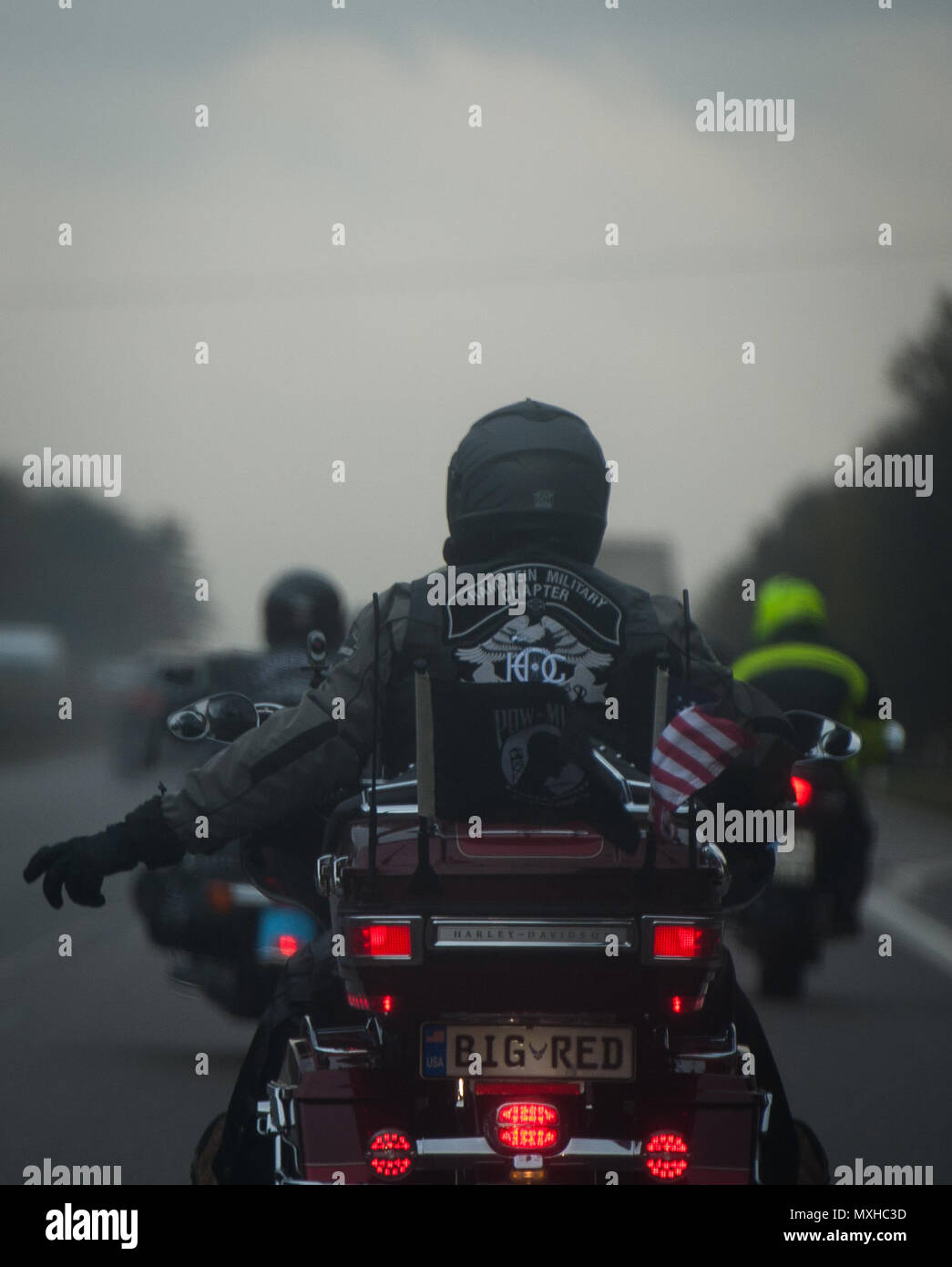 Members of the Ramstein military motorcycle club from the