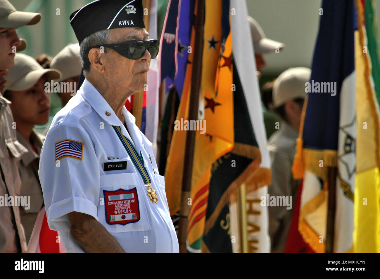 Stan Fujii, a Korean War Veterans Association member, observes the 2016