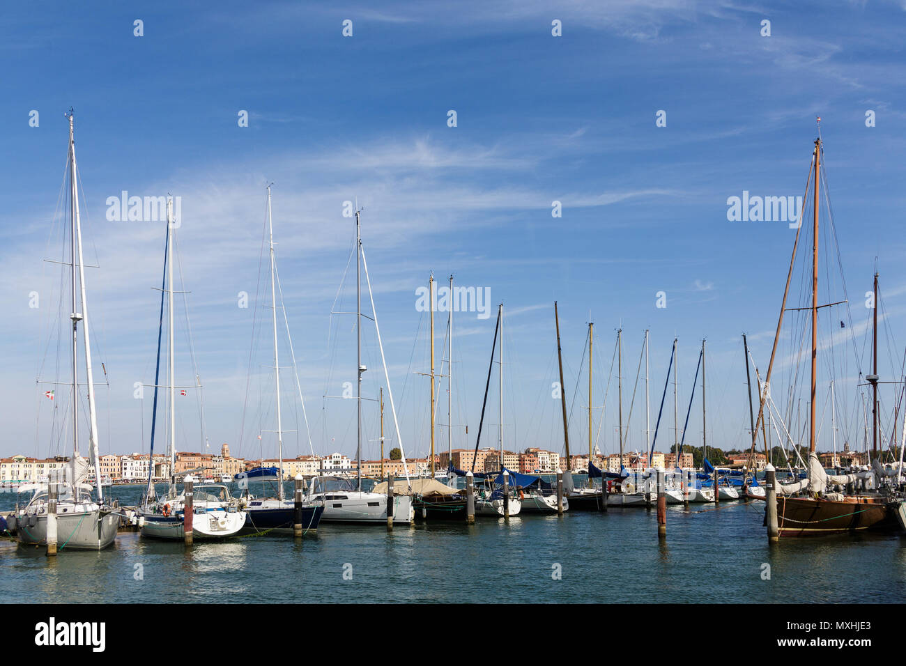 Boats at Marina in Venice Stock Photo Alamy