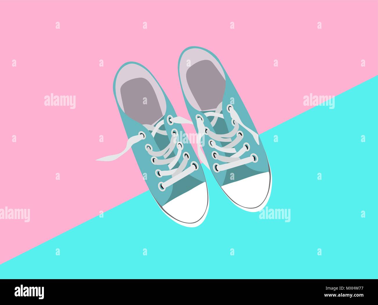 Pair of shoes on color background Vector Illustration Stock Vector