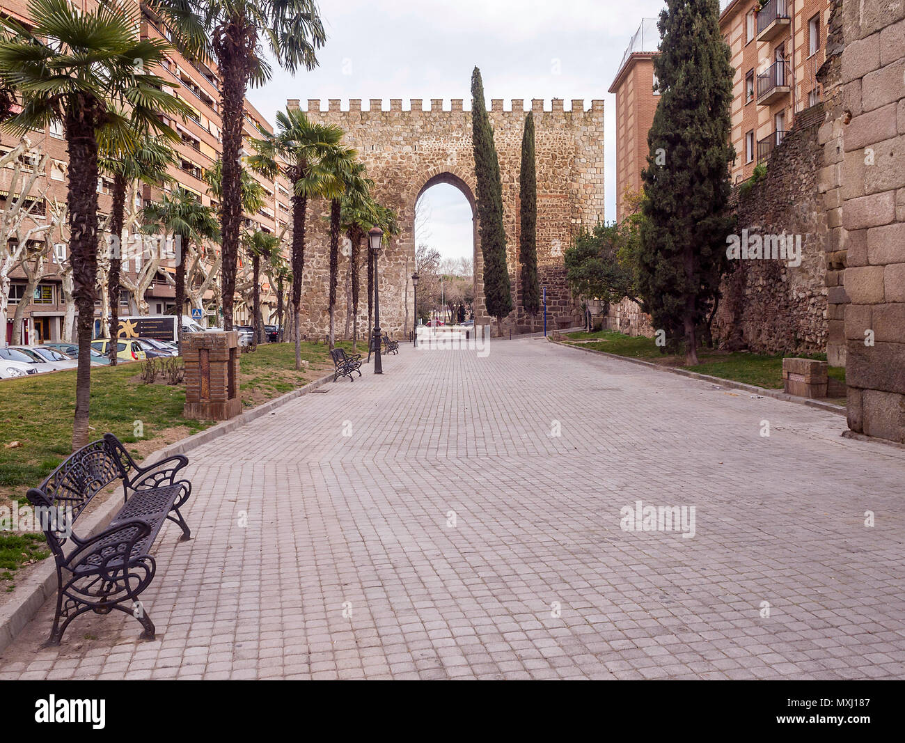 Torres albarranas y muralla.Talavera de la Reina. Conjunto histórico artístico. Provincia de Toledo. España. Stock Photo