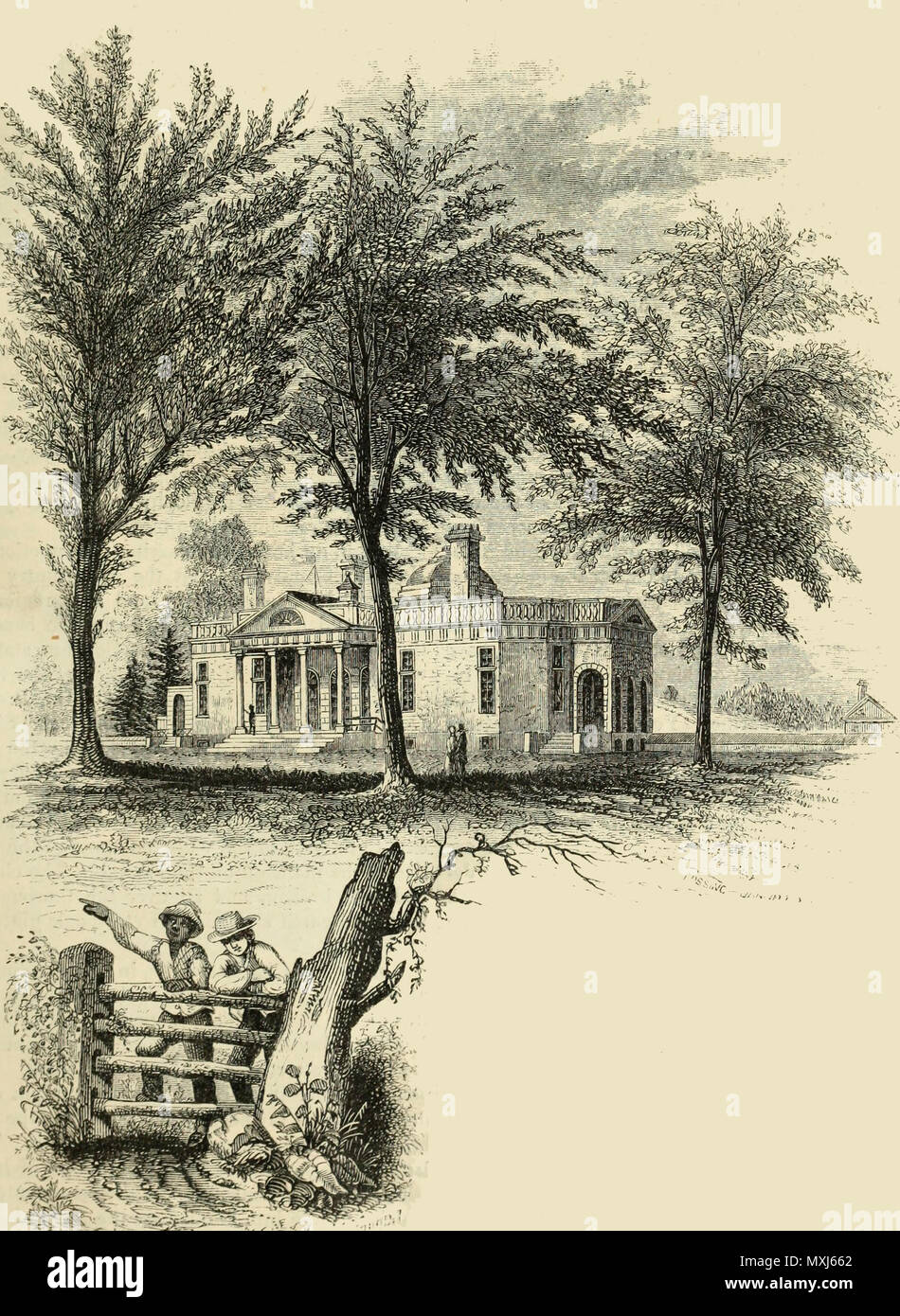 Monticello in July, 1853 Stock Photo