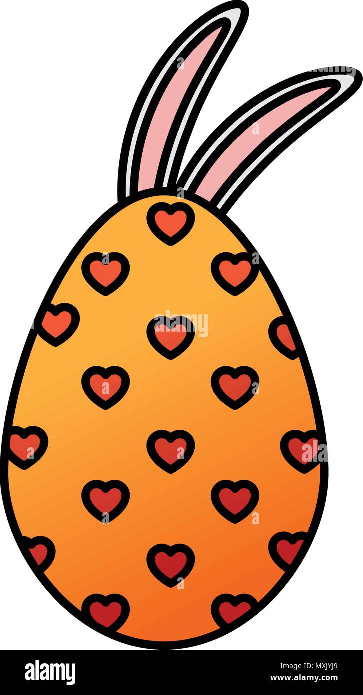 egg paint with ears bunny easter decoration vector illustration design ...
