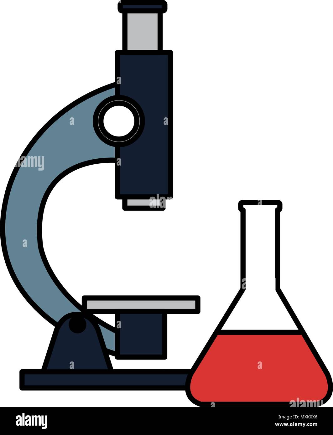 microscope laboratory with tube test vector illustration design Stock ...