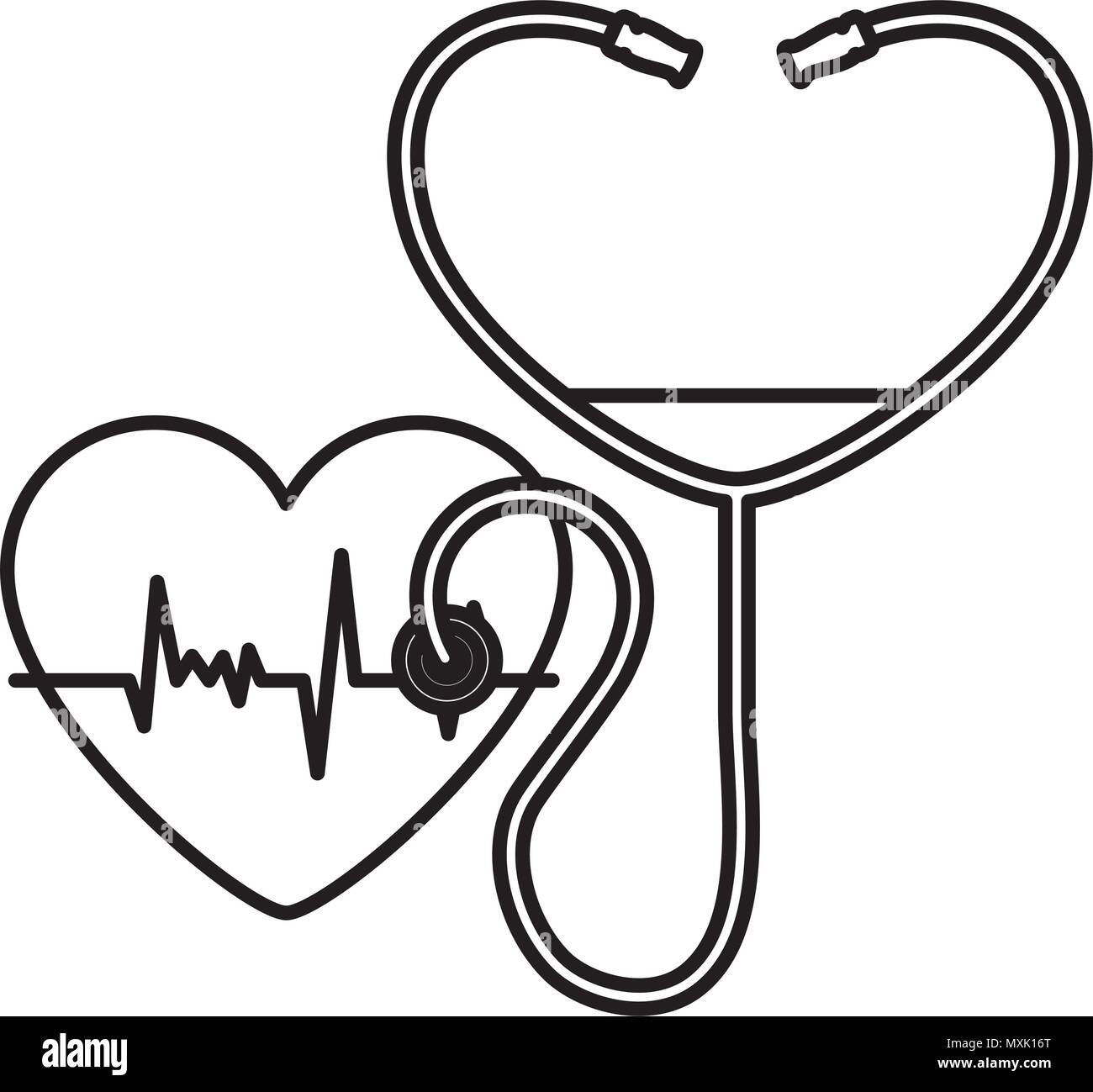 heart cardiology with stethoscope vector illustration design Stock Vector Image & Art Alamy