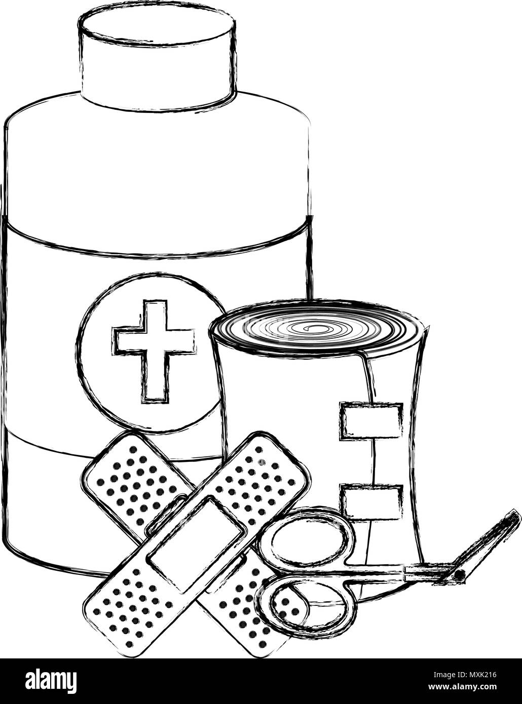 medical emergency kit items vector illustration design Stock Vector