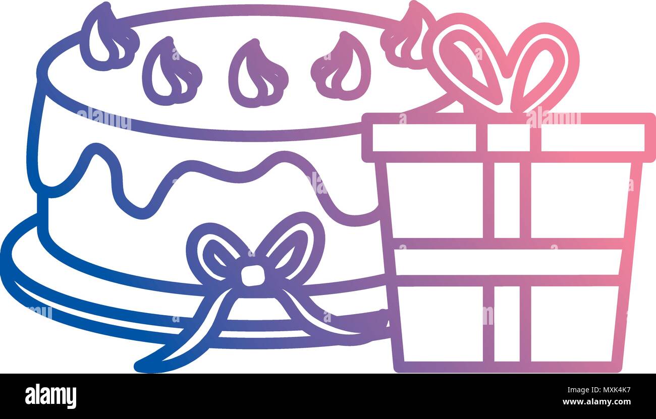 giftbox with sweet cake birthday celebration Stock Vector Image & Art ...