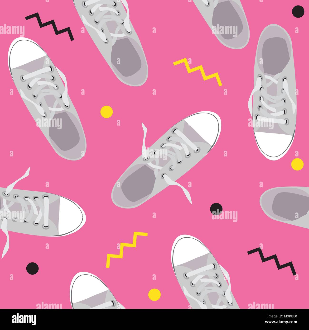 Seamless Pattern with shoes on color background Vector Illustration ...
