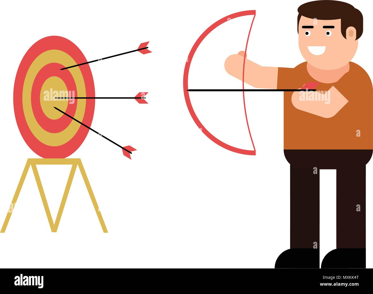 Archery vector icon, isolated on white background Stock Vector