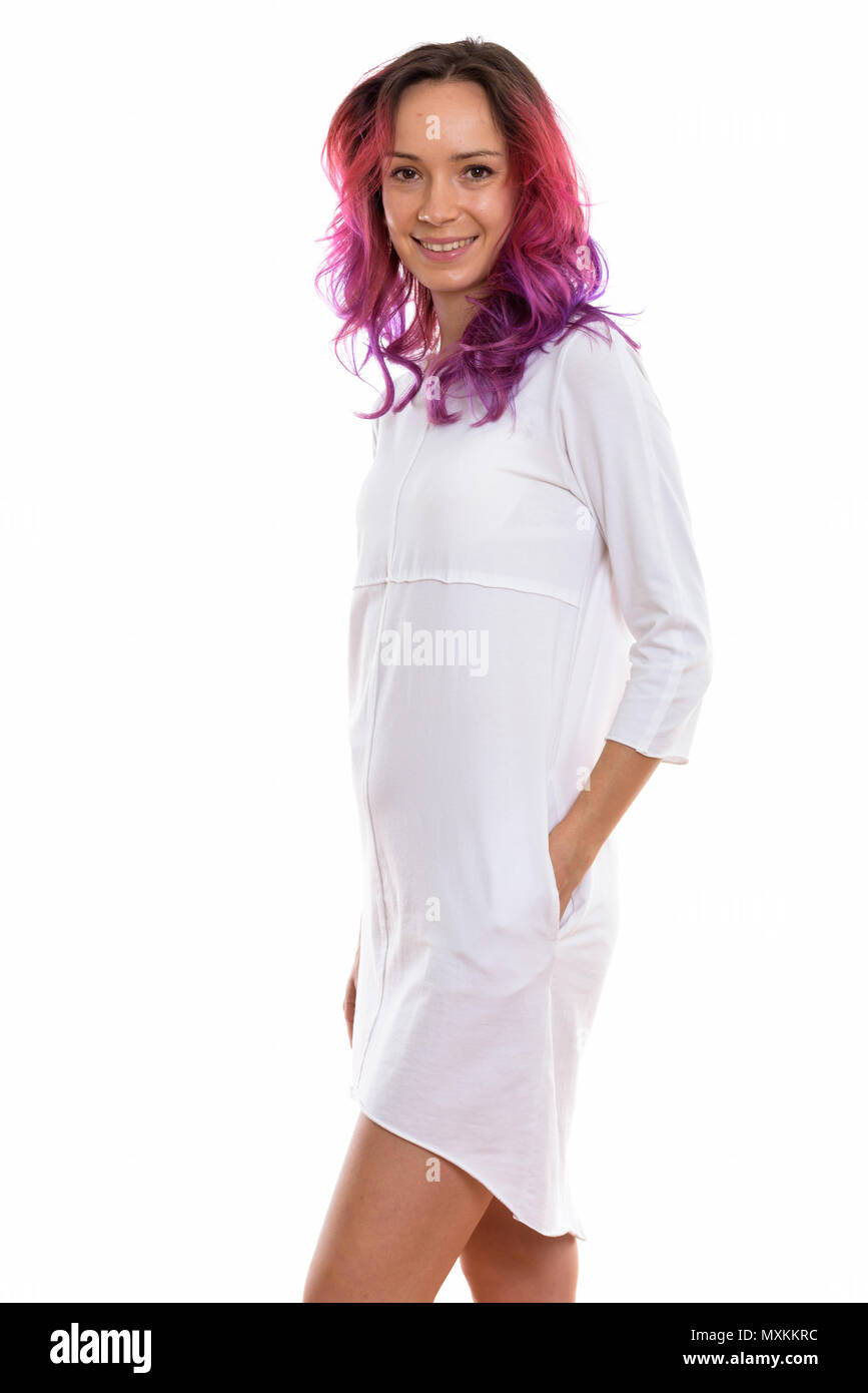Woman beautiful smiling posing hi-res stock photography and images - Alamy