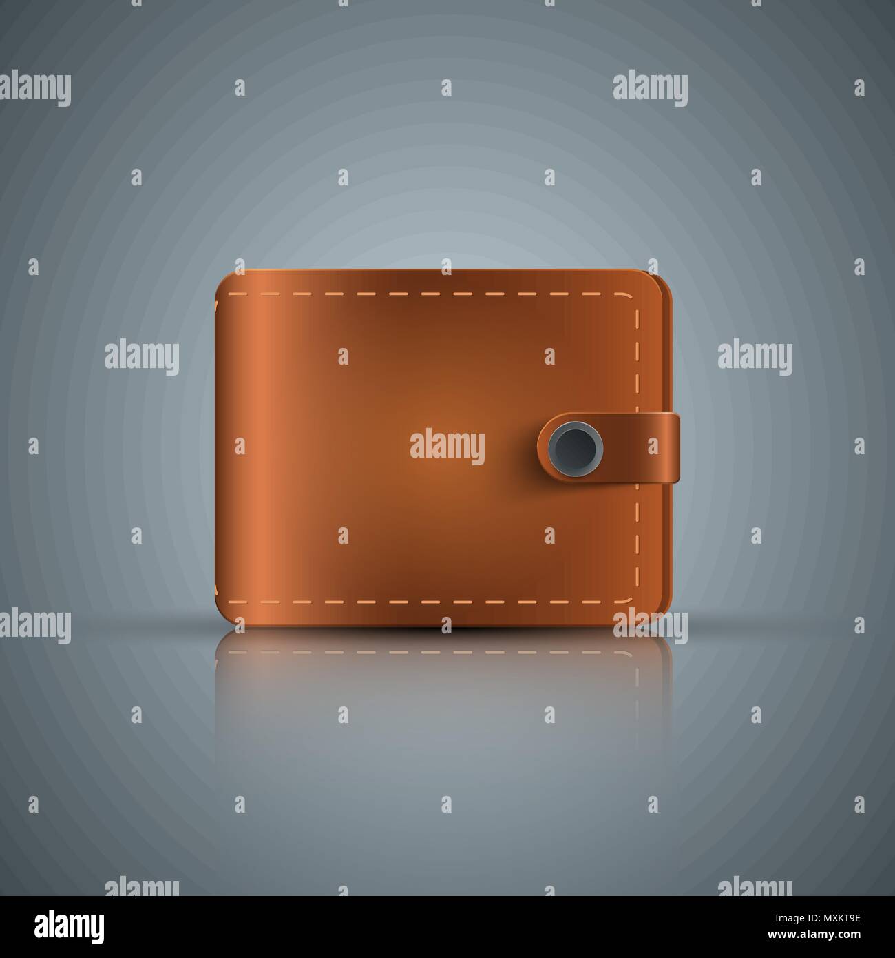Realistic wallet icon on the grey background Stock Vector Image & Art ...