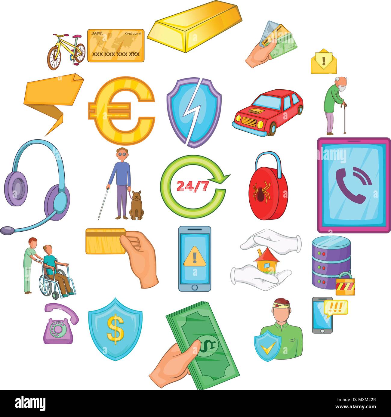 Actuarial icons set, cartoon style Stock Vector Image & Art - Alamy