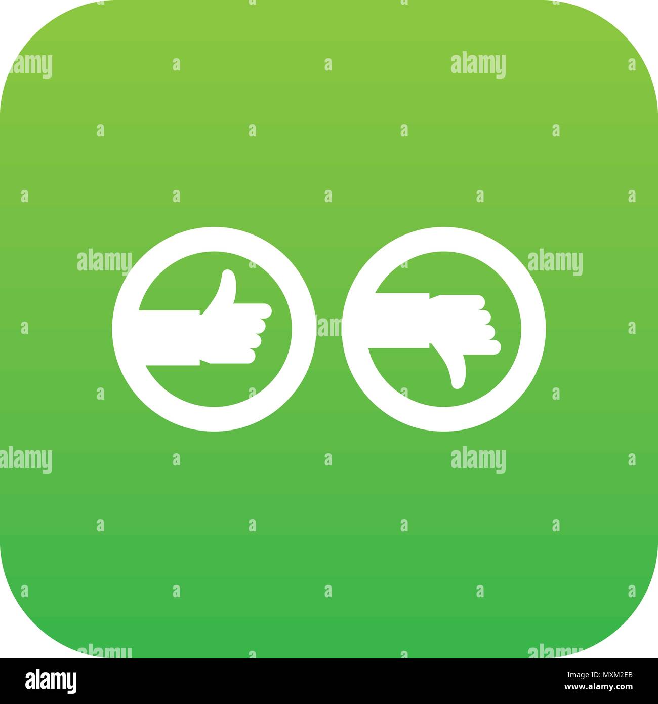 Signs hand up and down icon digital green Stock Vector Image & Art - Alamy