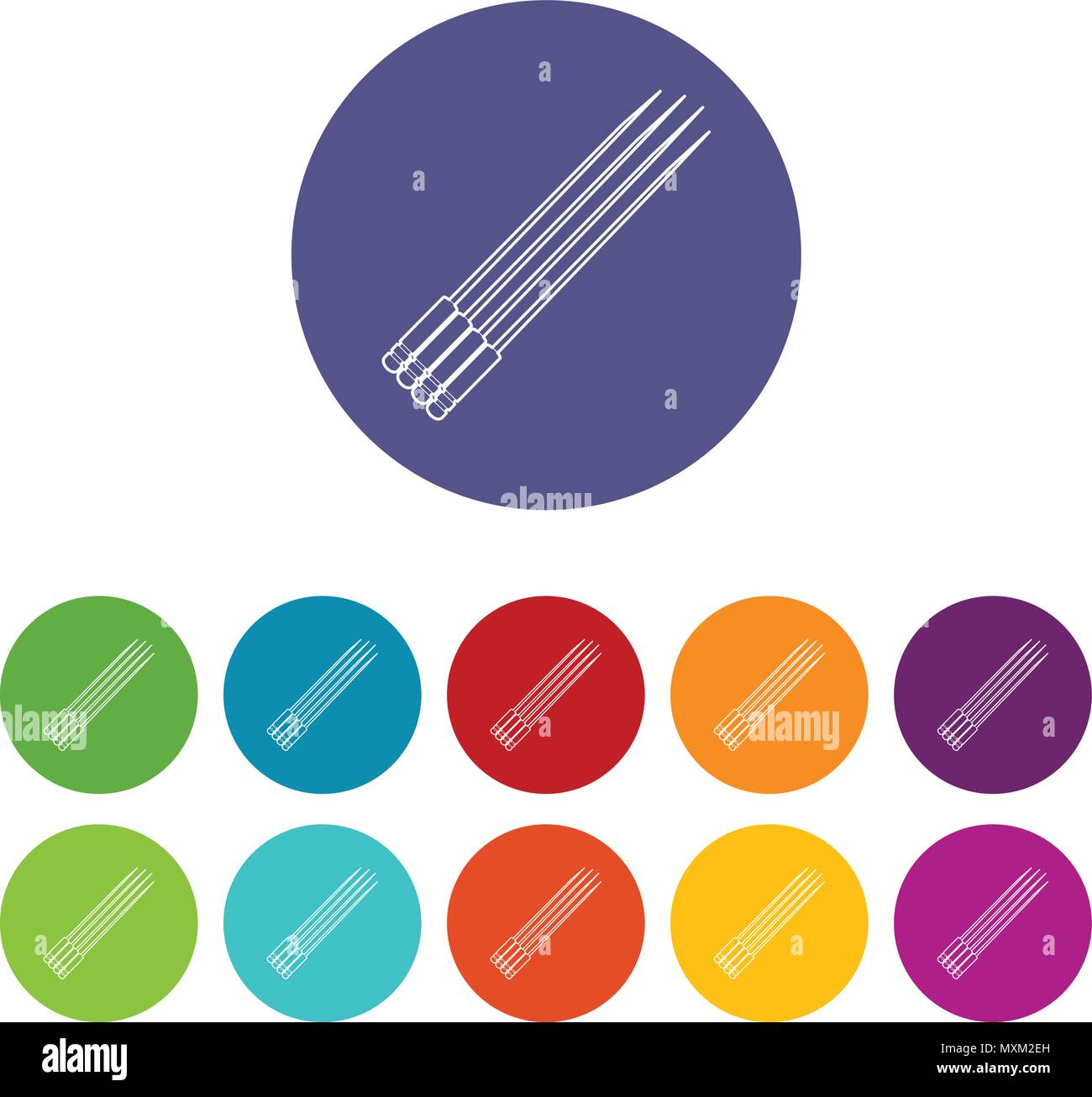 Toothpick icons set vector color Stock Vector
