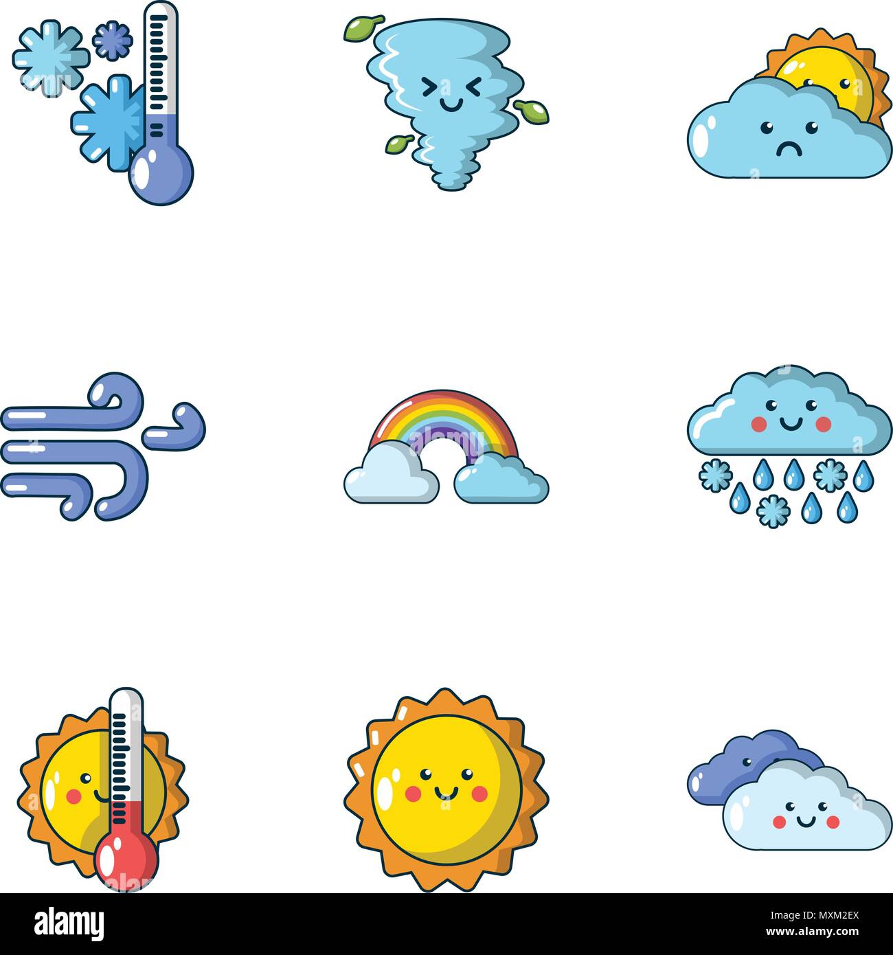 Winter season icons set, cartoon style Stock Vector Image & Art - Alamy