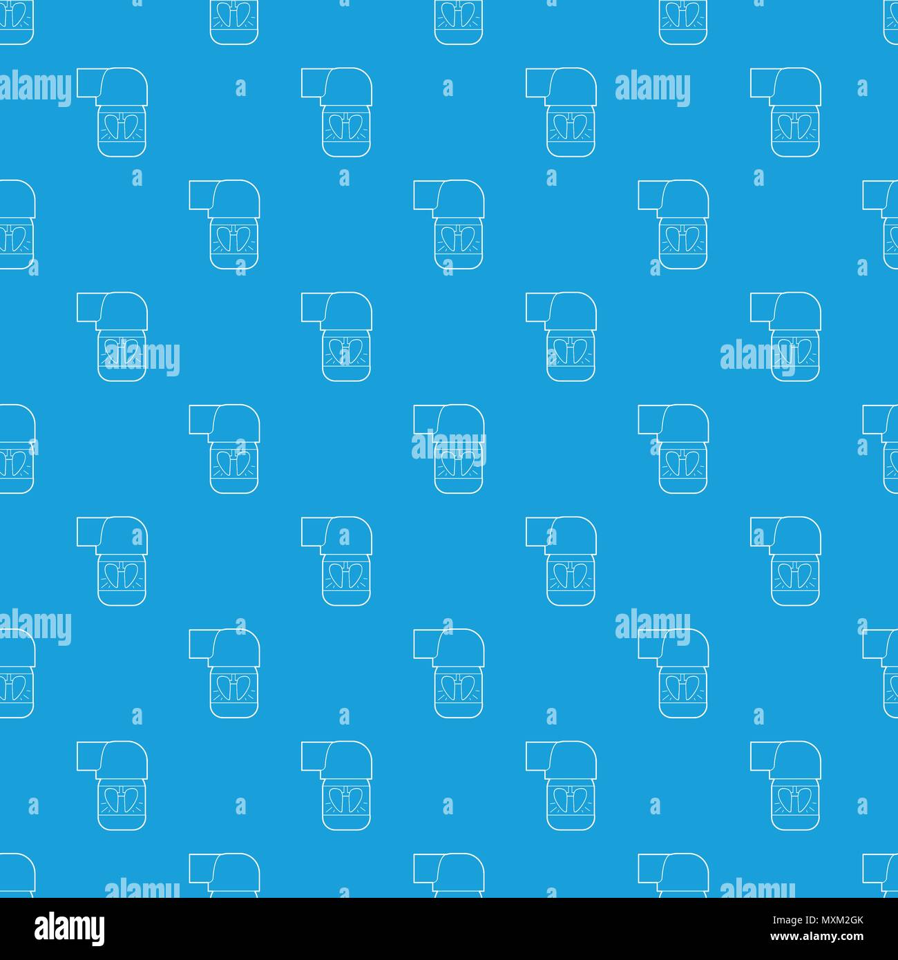 Inhaler for lung pattern vector seamless blue Stock Vector
