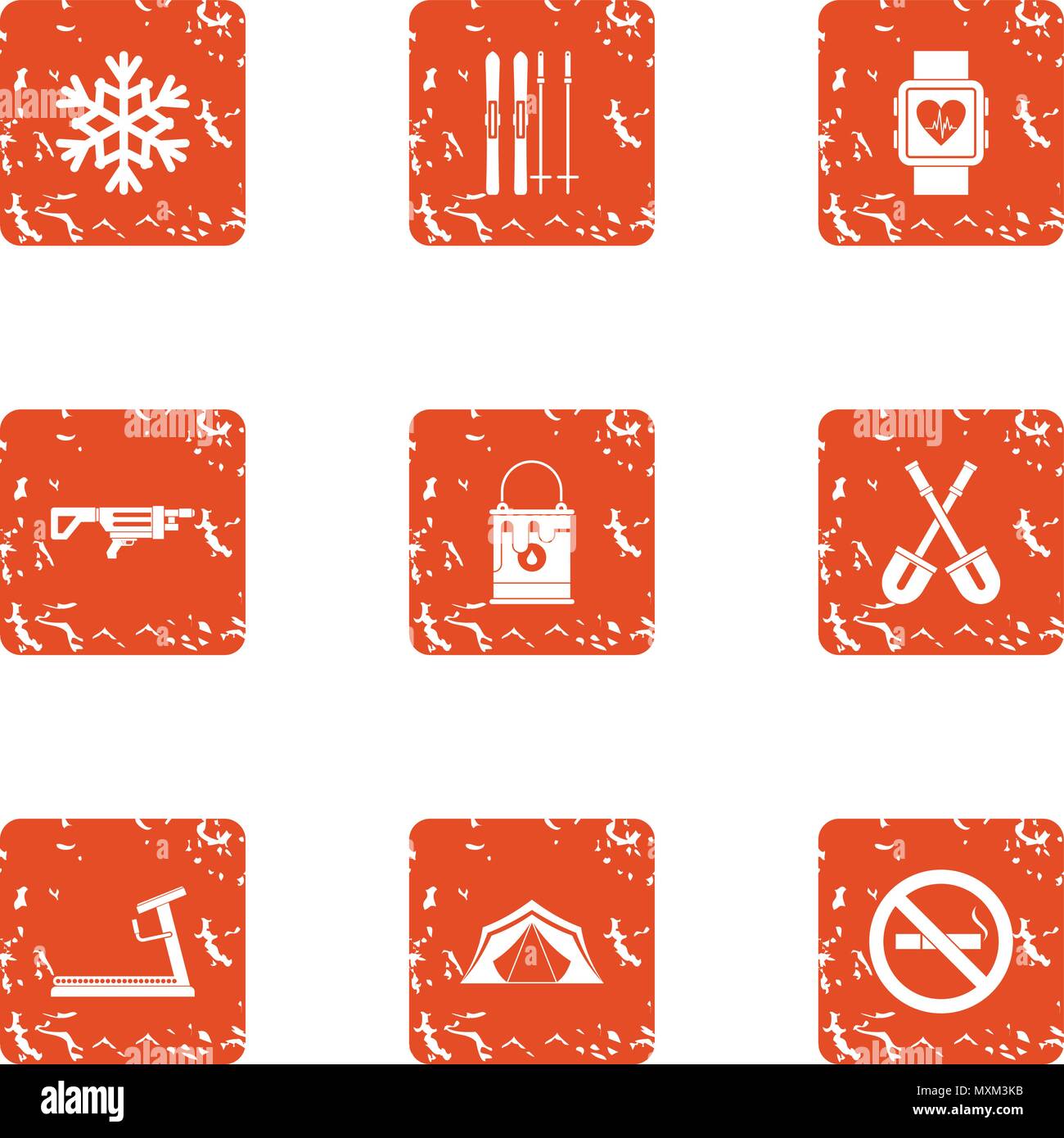 Sporting body icons set, grunge style Stock Vector Image & Art - Alamy