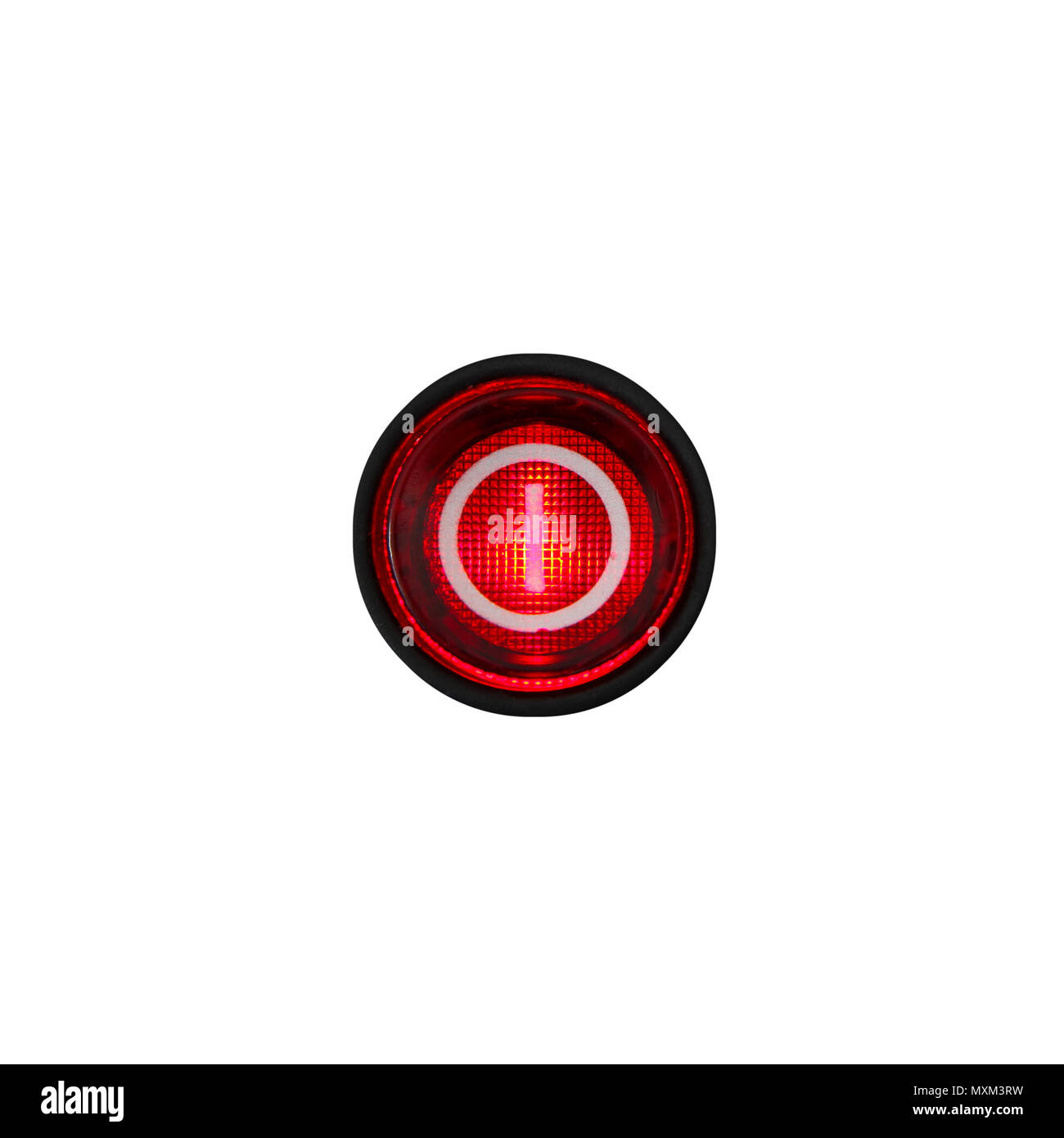 Power button icon glossy red Cut Out Stock Images & Pictures - Alamy