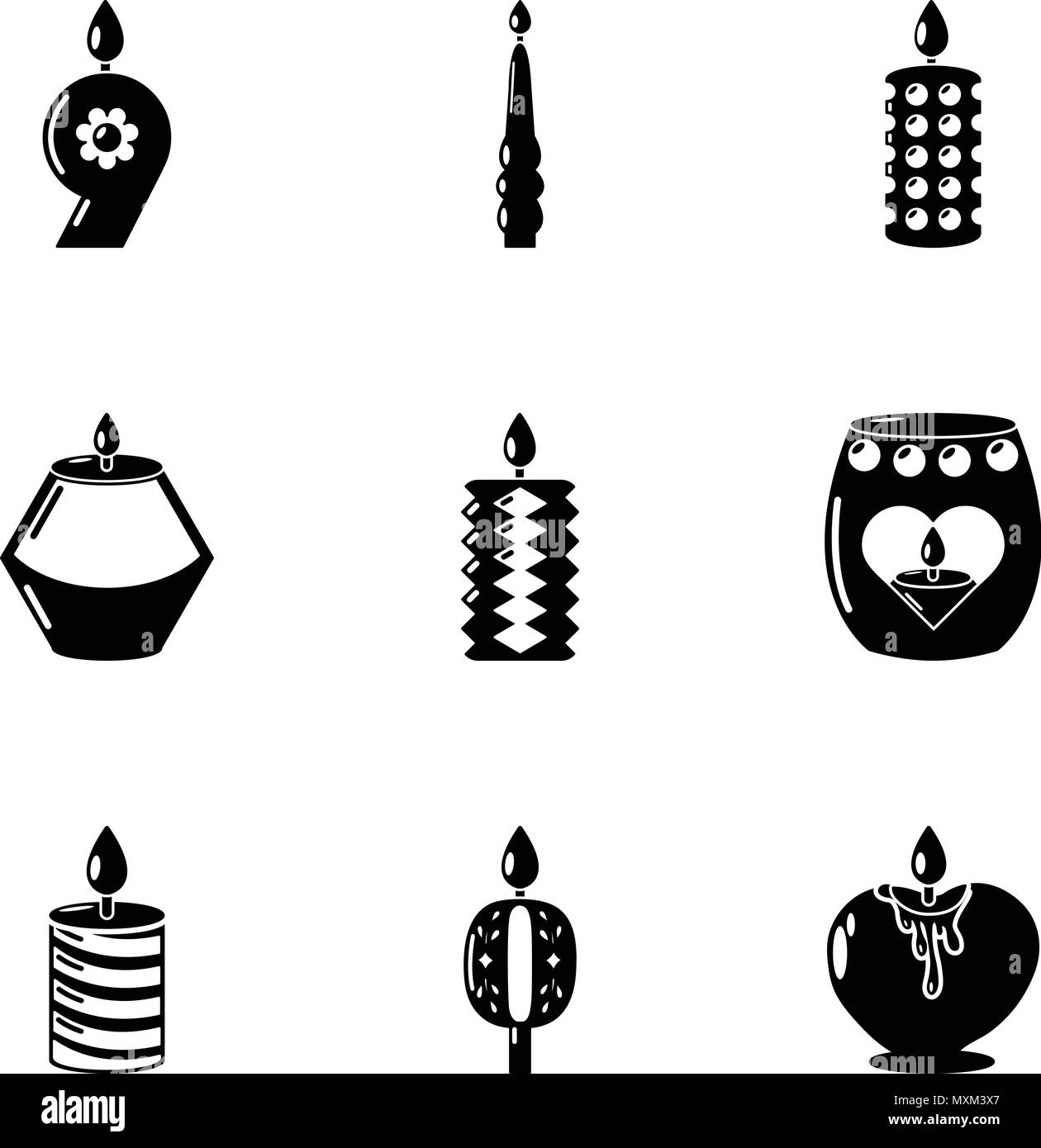 Candlelight icons set, simple style Stock Vector Image & Art Alamy