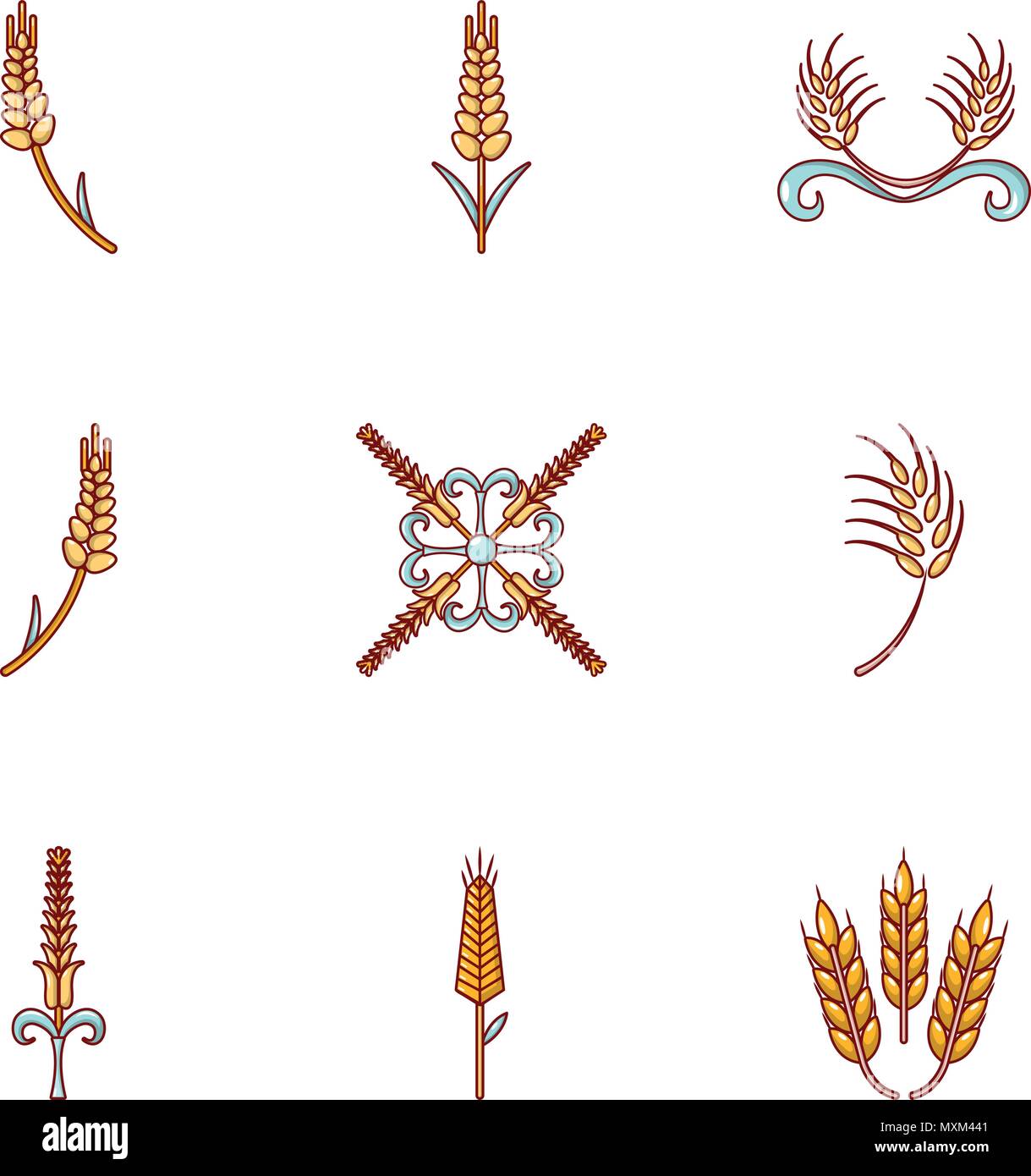 Rye icons set, cartoon style Stock Vector Image & Art - Alamy