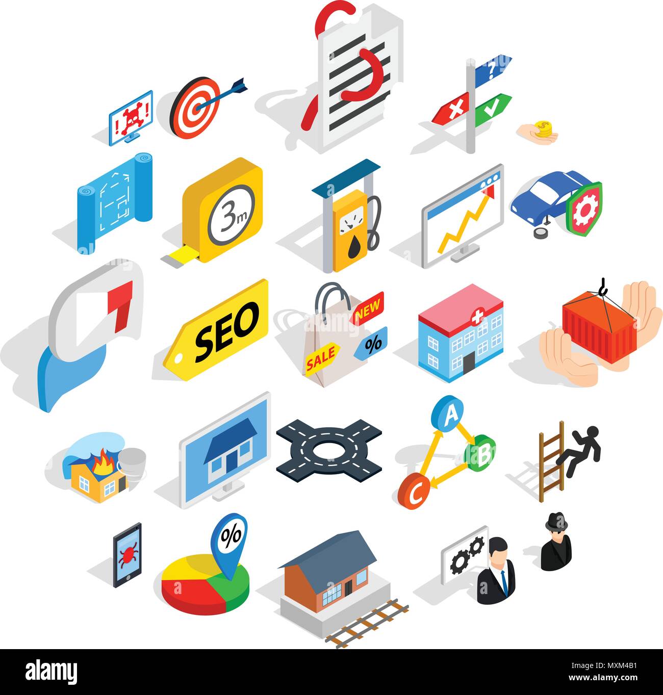 Development interface icons set, isometric style Stock Vector Image ...