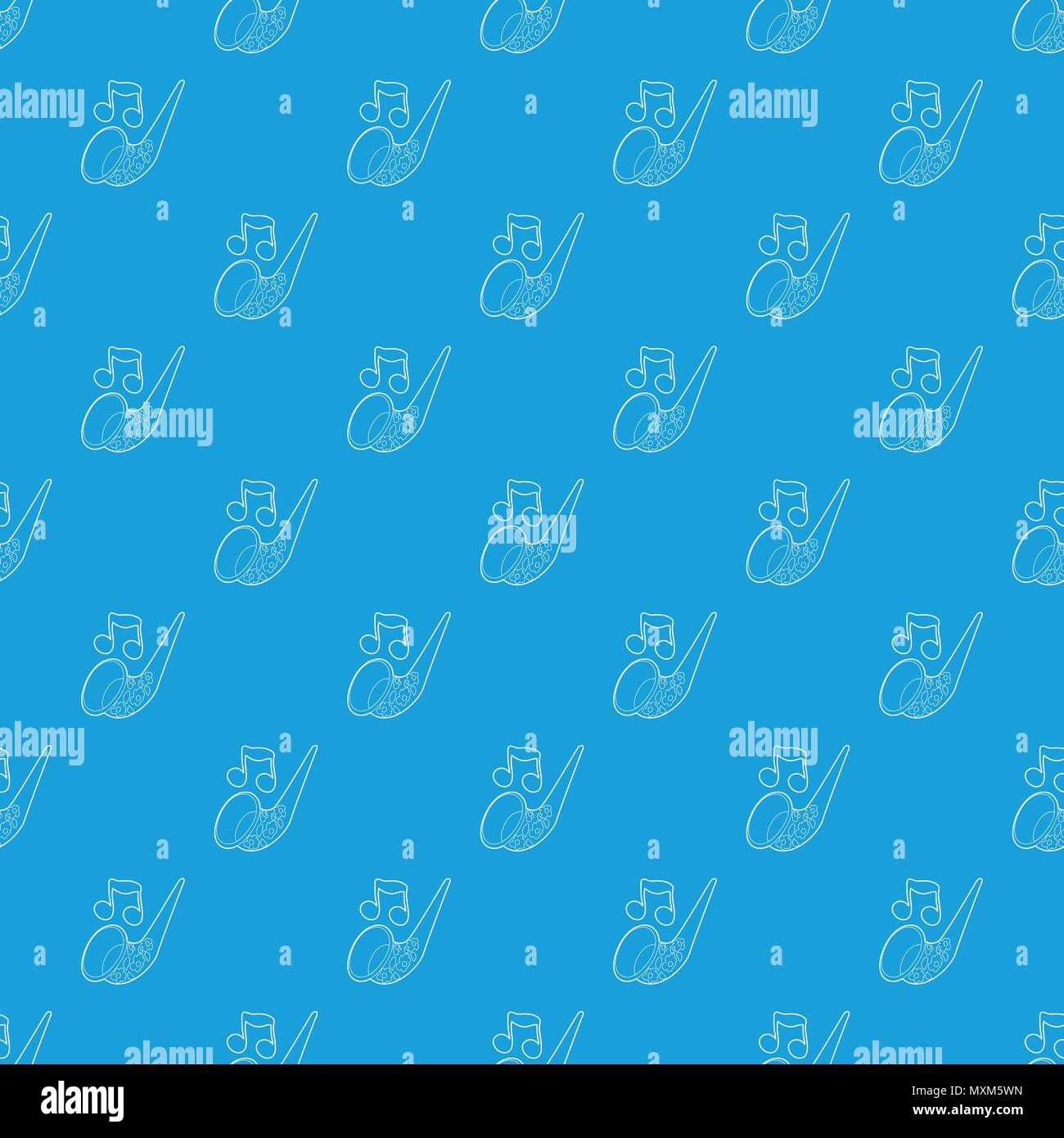Saxophone pattern vector seamless blue Stock Vector