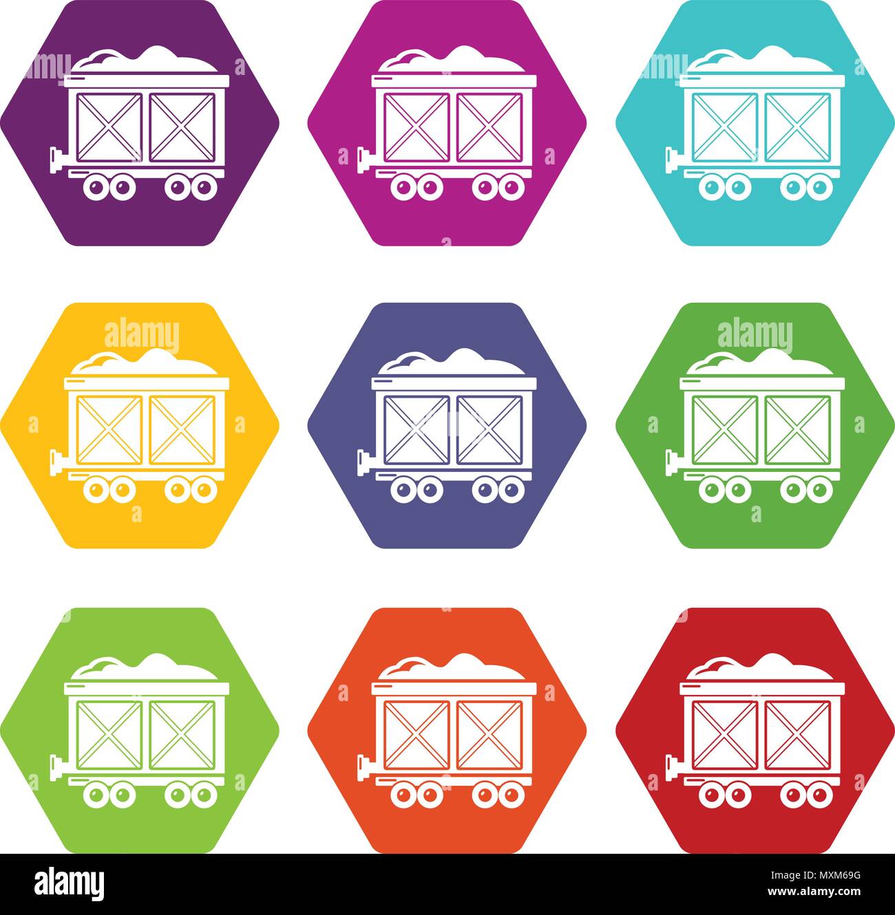 Railway wagon icons set 9 vector Stock Vector Image & Art - Alamy