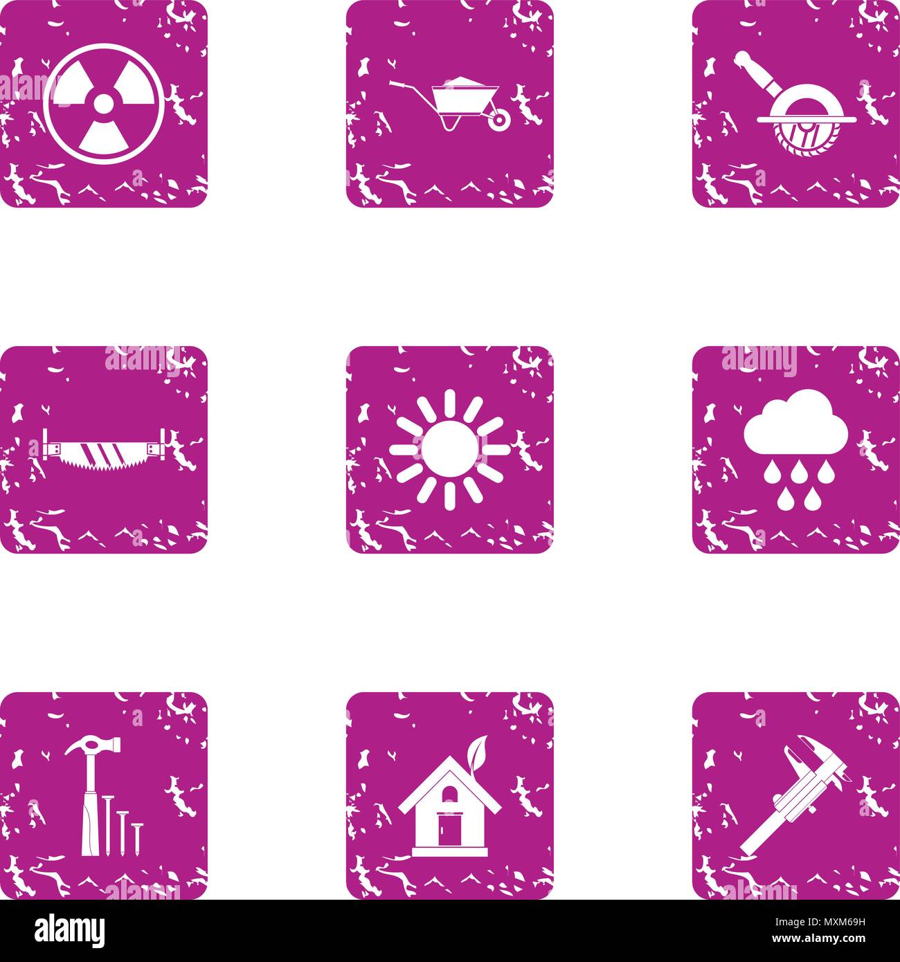 Absolute energy icons set, grunge style Stock Vector