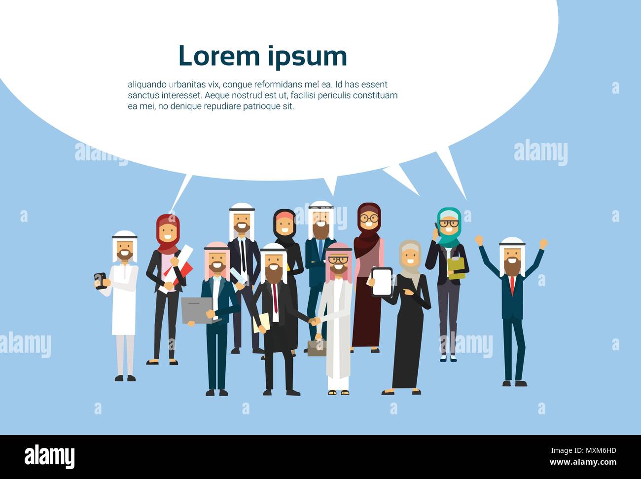 Group Of Cheerful Arabic Business People Reach A Joint Decision