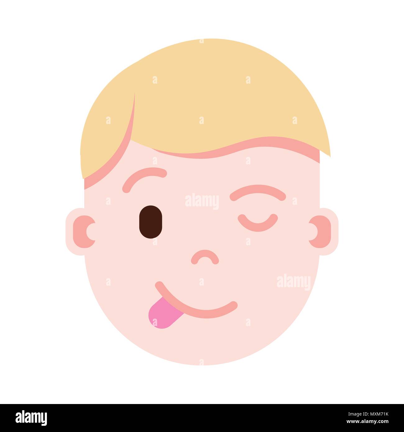 boy head emoji personage icon with facial emotions, avatar character ...