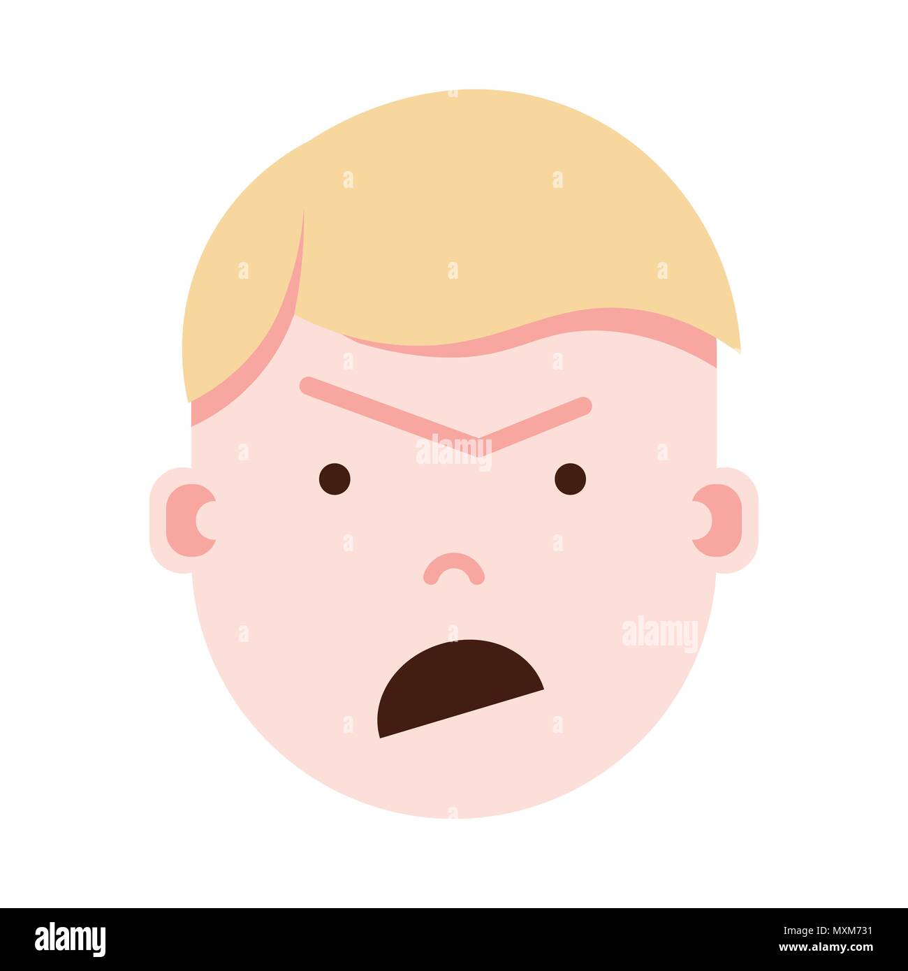 boy head emoji with facial emotions, avatar character, man