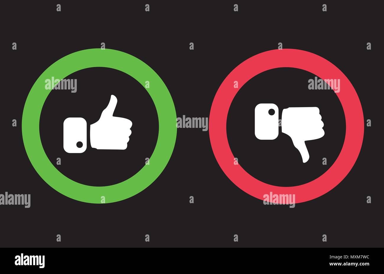Modern Thumbs Up and Thumbs Down Icons Stock Vector Image & Art - Alamy