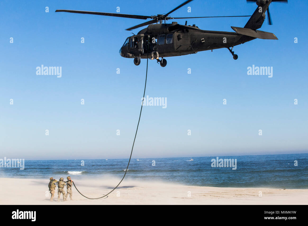 Uh 60 Fast Roping Vector Tactical Air Control Party Airmen of the 227th Air Support Operations ...