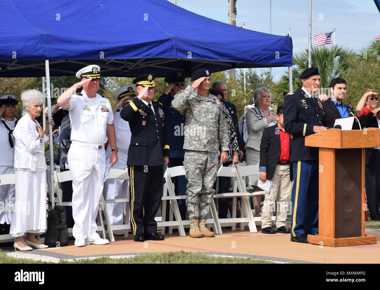 161116NVC599002 EDINBURG, Texas (Nov. 16, 2016) Guests stand to