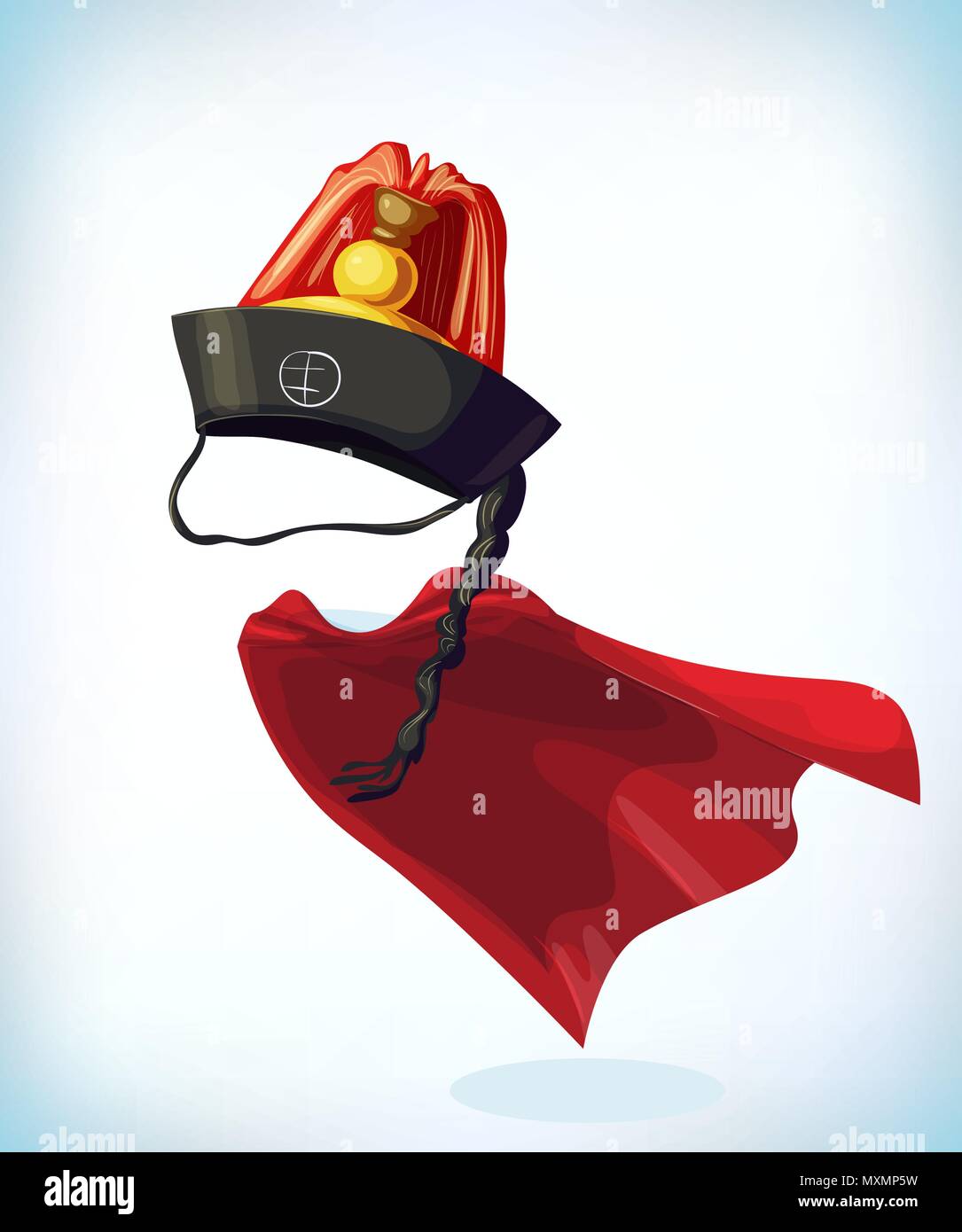 korean hat. Masquerade costume headdress. Carnival or Halloween mask