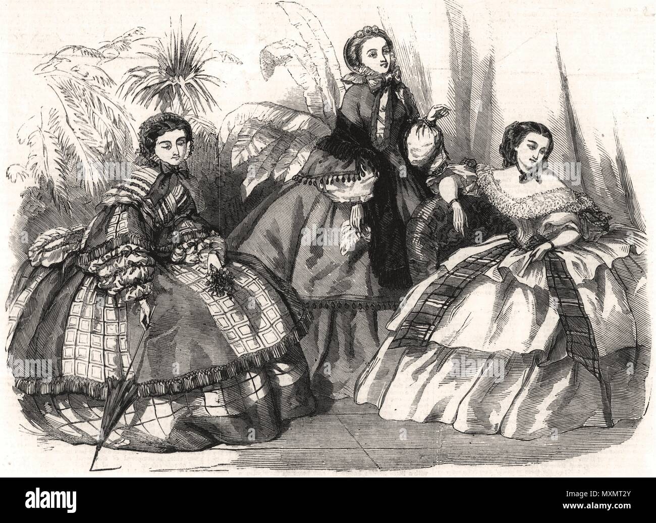 Fashions for October 1856. The Illustrated London News Stock Photo
