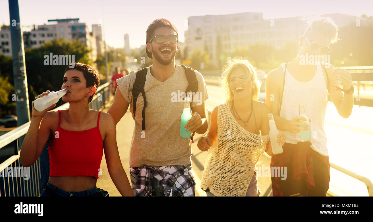 Happy young people having fun Stock Photo - Alamy