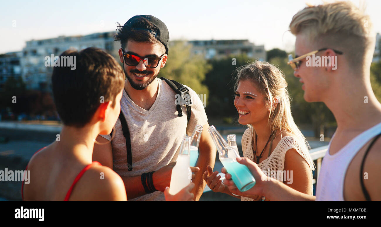Happy young people having fun Stock Photo - Alamy