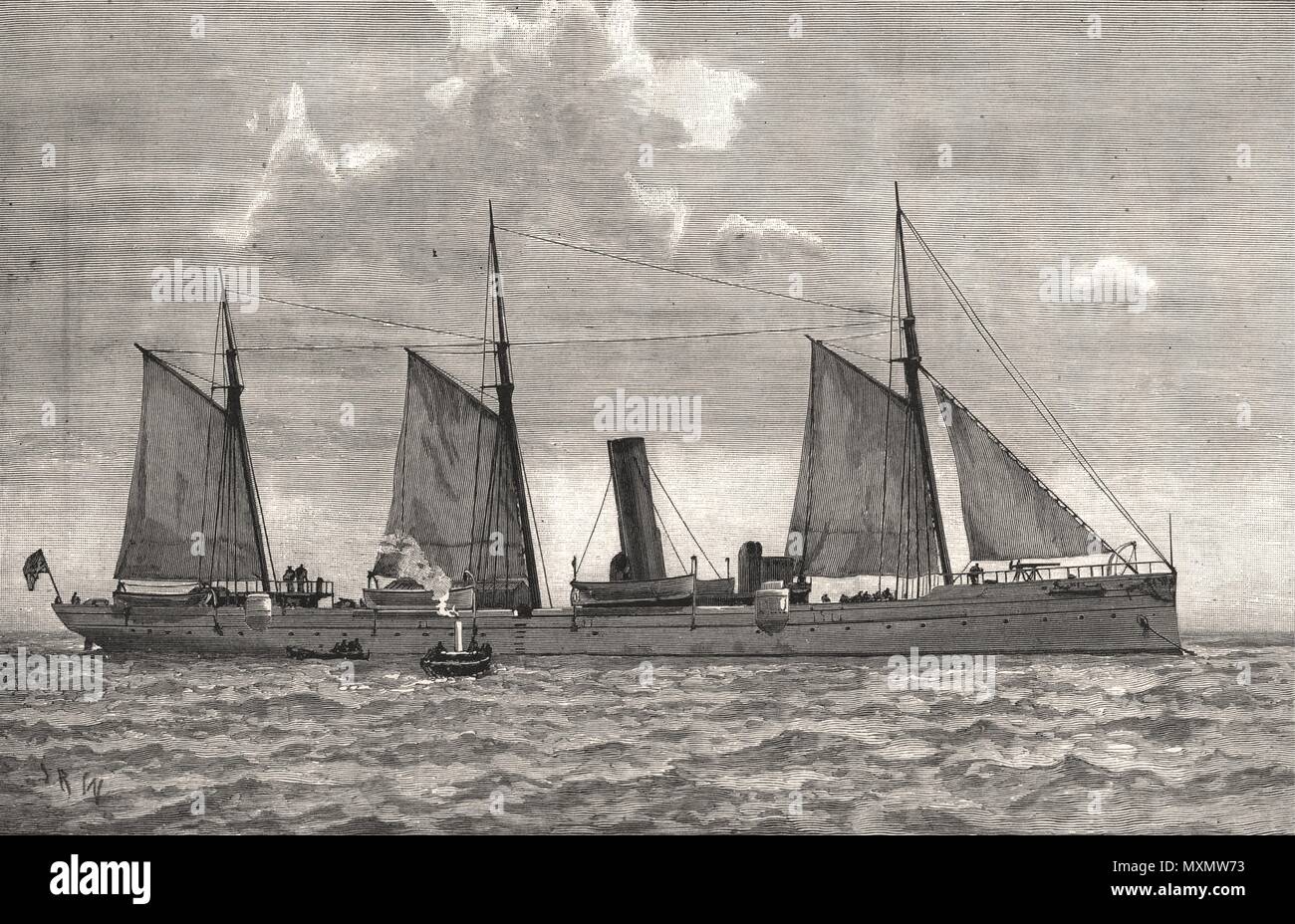 THE DUNDERBERG Greatest Man-Of-War Ship, built for Union Army Civil War,  1863