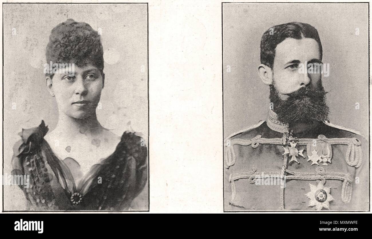 Princess Victoria of Prussia & Germany & Prince Adolf Von Schaumburg-Lippe 1890. The Illustrated London News Stock Photo