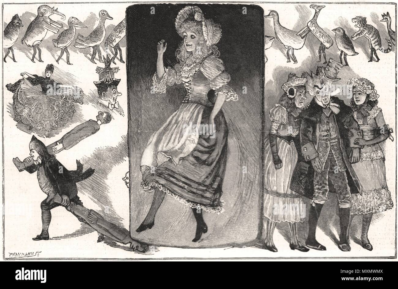 Christmas pantomime of ' Cinderella ' at Her Majesty's Theatre 1890. The Illustrated London News Stock Photo