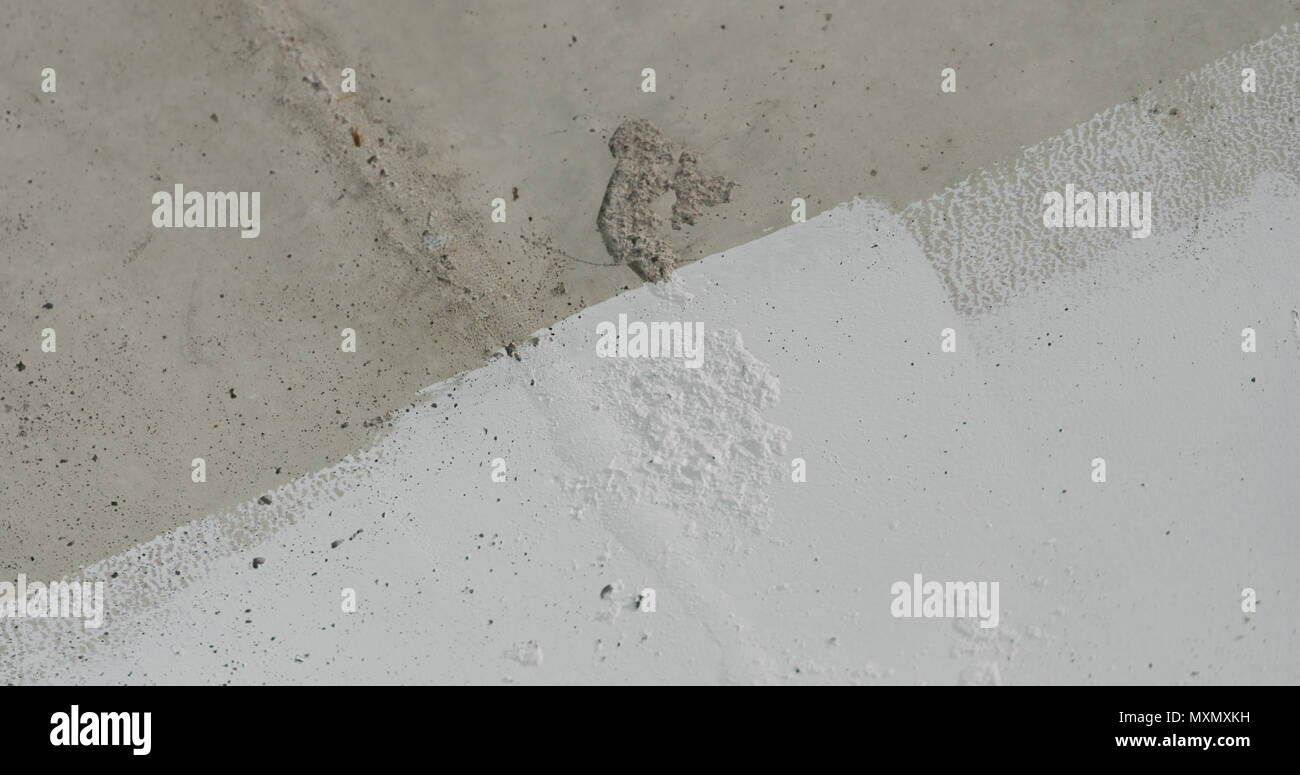 painted concrete ceiling into white Stock Photo Alamy