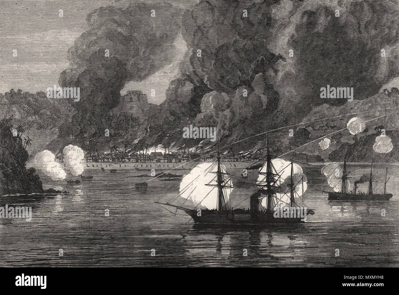 Gold Coast (Ghana) war Bombardment of Bootry by HMS Argus & Decoy