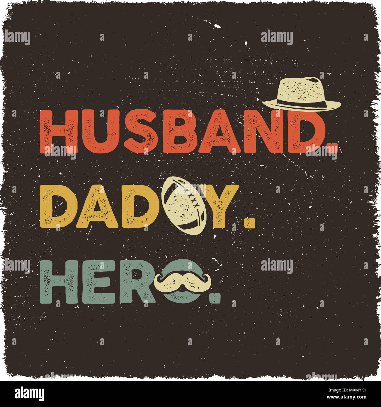Download Husband Daddy Hero T Shirt Retro Colors Design Happy Fathers Day Emblem For Tees And Mugs